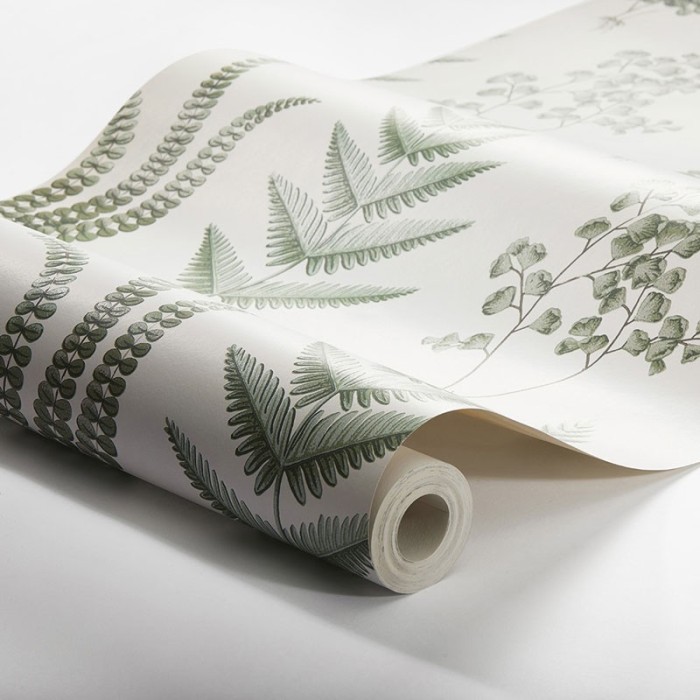 Borastapeter|Tapete botanisch Farne grün creme|Tapeten