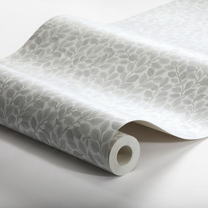 Borastapeter|Papel pintado floral nórdico hojas gris|Papel Pintado