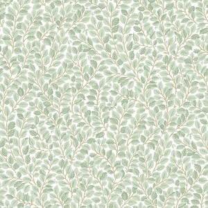 Casadeco|Papier peint style oriental avec feuilles vertes en éventail|Floral