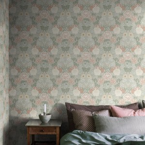 Eijffinger|Moderne ethnische Tapete rot und gold mit Blumen|Blumen 2