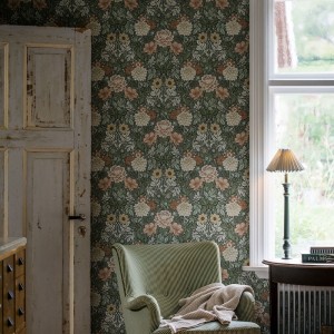 As Creation|Wallpaper cream and silver fern leaves|Scandinavian 2