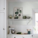 Borastapeter|Papier peint treillis floral vert|Papier Peint