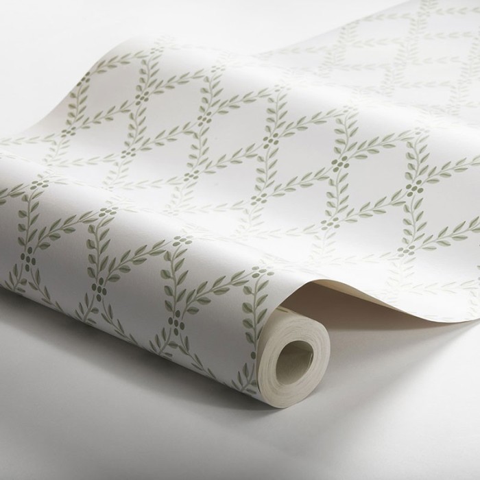 Borastapeter|Papel pintado enrejado floral verde|Papel Pintado