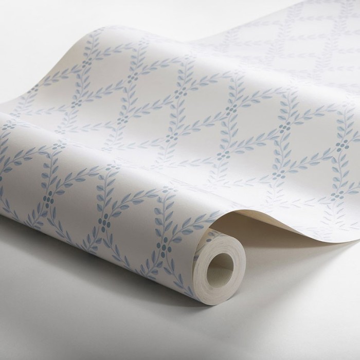 Borastapeter|Papel pintado enrejado floral azul|Papel Pintado