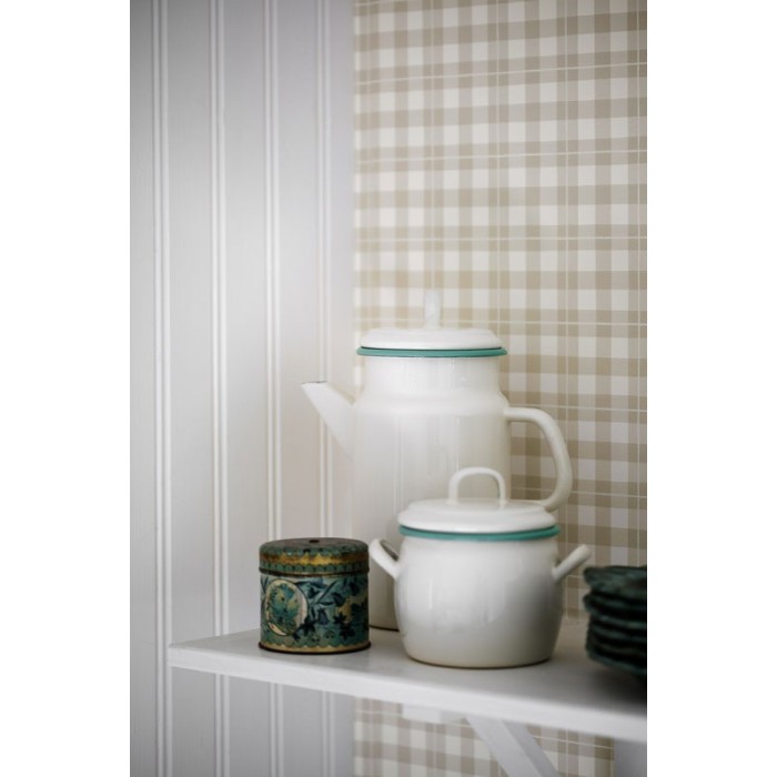 Borastapeter|Papier peint carreaux vichy beige blanc|Carreaux