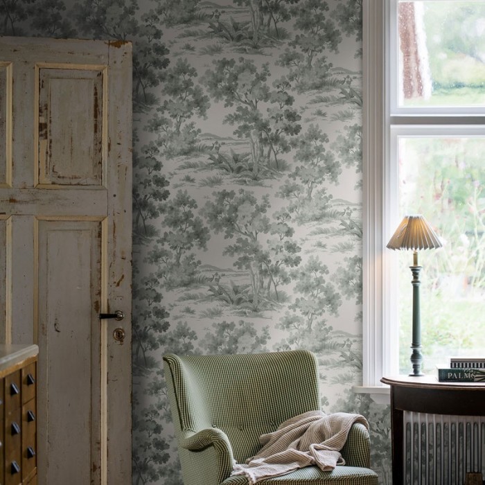 Papel pintado bosque clásico verde - Borastapeter Falsterbo III 7678