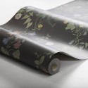 Borastapeter|Papel pintado floral romántico flores pequeñas negro|Papel Pintado
