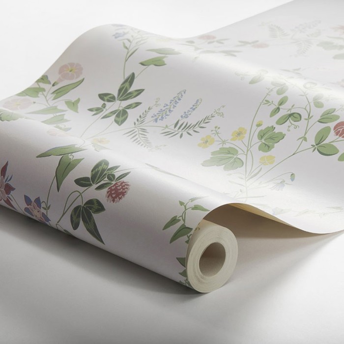 Borastapeter|Papel pintado floral romántico flores pequeñas blanco|Romántico