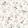 Borastapeter|Wallpaper pink flowers robins romantic birds|Romantic