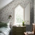 Borastapeter|Wallpaper pink flowers robins romantic birds|Romantic