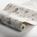 Borastapeter|Wallpaper pink flowers robins romantic birds|Romantic