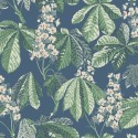 Borastapeter|Tapete dunkelgrau grün Kastanienblätter floral|Tapeten