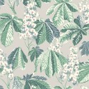 Borastapeter|Tapete hellgrau Kastanienblätter floral|Tapeten