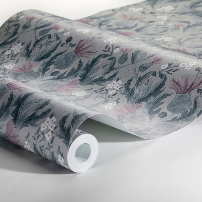 Papel pintado floral cardos majestuosos - Borastapeter In Bloom 7204