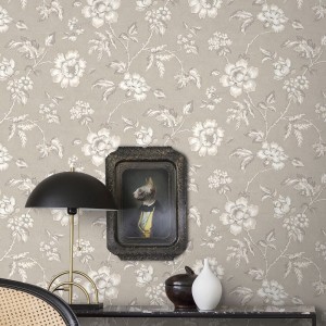 Casadeco|Papier peint feuilles d’olivier vert olive avec touche minimaliste|Papier Peint