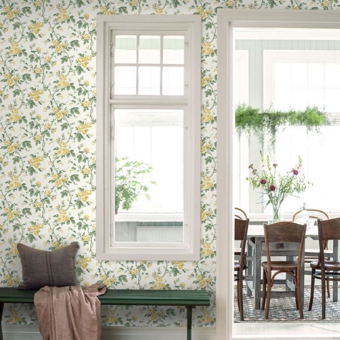 Borastapeter|Papel pintado romántico rosas amarillas|Papel Pintado