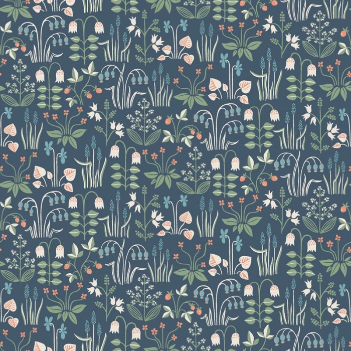 Borastapeter|Papel pintado floral jacintos perlas campanillas azul|Papel Pintado