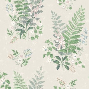 Pip Studio|Romantische Tapete mit Blumen und Tieren, brauner Hintergrund|Tapeten