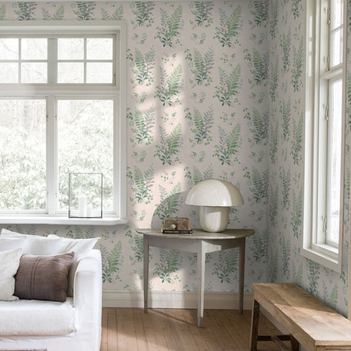 Borastapeter|Papier peint fleurs sauvages beige blanc|Papier Peint