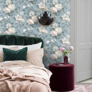 Papeldecor|Papier peint floral plantes sauvages vert turquoise|Papier Peint 2