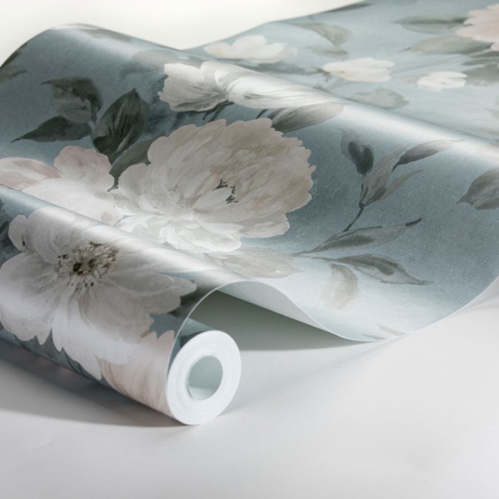 Borastapeter|Papel pintado peonias flores grandes blancas verde|Papel Pintado