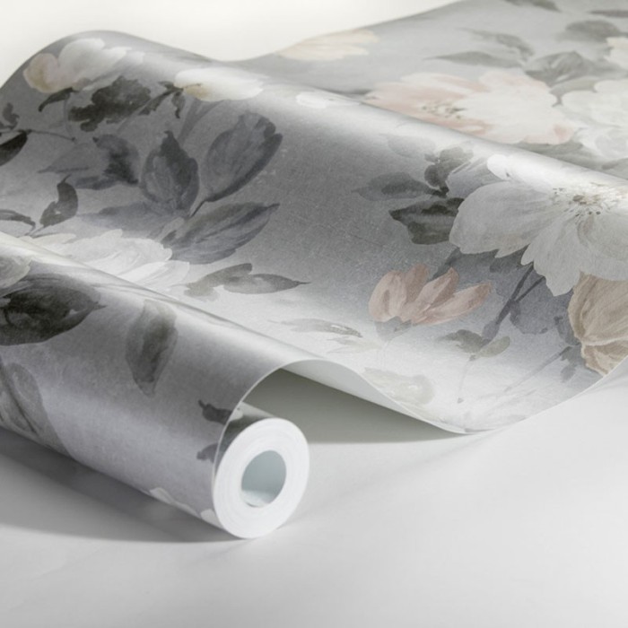 Borastapeter|Wallpaper soft grey elegant large flowers|Wallpaper