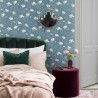 Borastapeter|Wallpaper blue shimmer white magnolias|Wallpaper