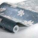 Borastapeter|Wallpaper blue shimmer white magnolias|Wallpaper