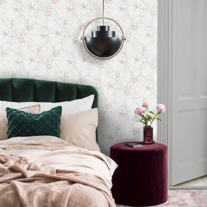 Papel pintado magnolias blancas lujoso - Borastapeter In Bloom 7229