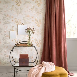 Casamance|Papel pintado liso naranja efecto textil decorativo|Papel Pintado 2