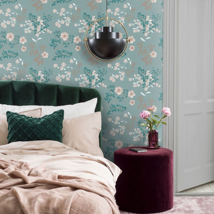 Borastapeter|Wallpaper metallic stylized flowers leaves|Wallpaper