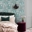 Borastapeter|Wallpaper metallic stylized flowers leaves|Wallpaper
