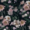 Borastapeter|Papel pintado flores rosas follaje verde oscuro|Papel Pintado