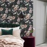 Borastapeter|Papel pintado flores rosas follaje verde oscuro|Papel Pintado