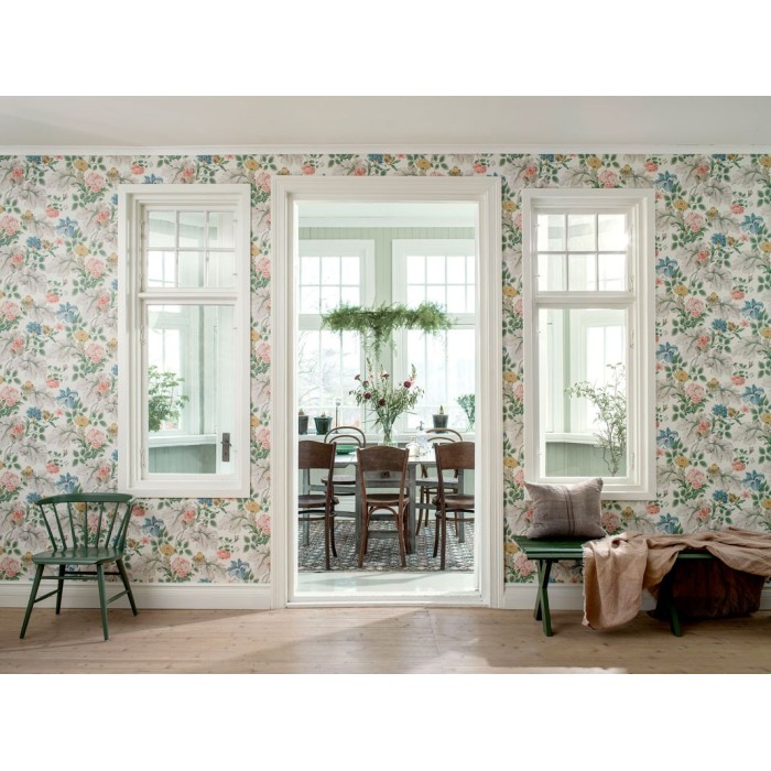 Borastapeter|Papel pintado jardín flores rosas claveles tulipanes|Papel Pintado