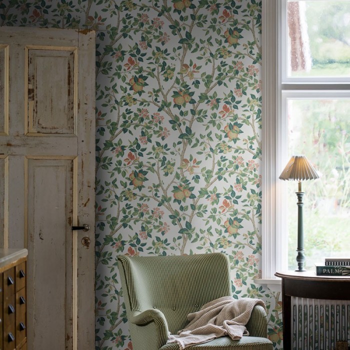 Borastapeter|Papel pintado floral manzano en flor blanco|Papel Pintado