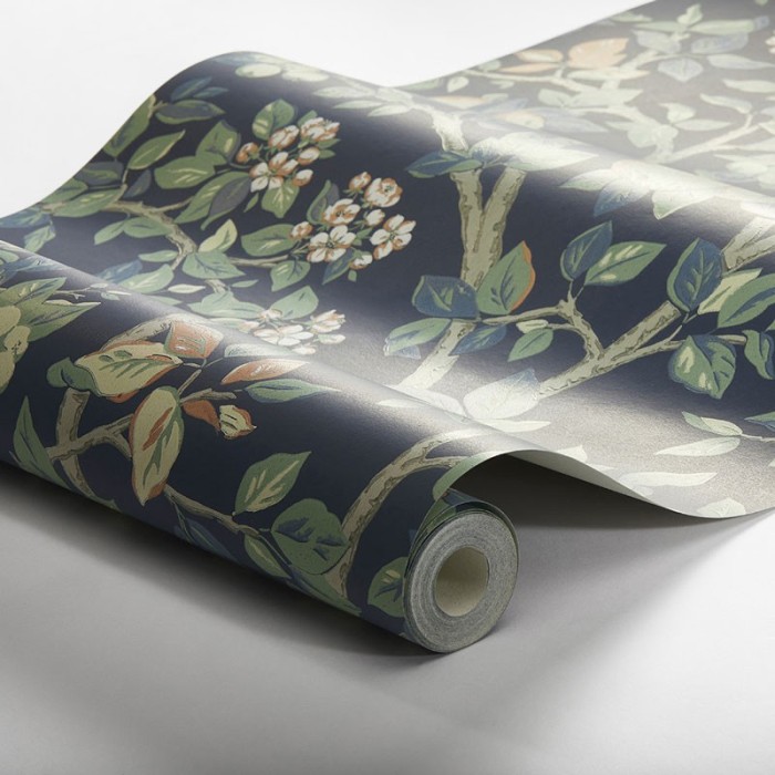 Borastapeter|Papier peint floral pommier en fleurs bleu|Papier Peint