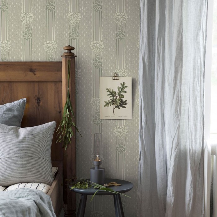 Borastapeter|Papel pintado Art Nouveau patrones clásicos verde|Papel Pintado