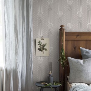 Borastapeter|Papier peint Art Nouveau rayures floral beige|Papier Peint 2