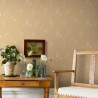 Borastapeter|Papier peint Art Déco floral jaune gris métallisé|Papier Peint