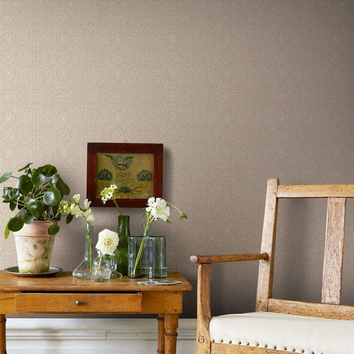 Papel pintado clásico nórdico marrón blanco - Borastapeter Anno 4503