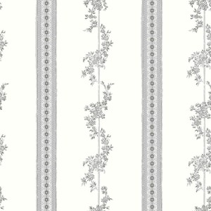 Casamance|Wallpaper linen green decorative embroidered leaves|Wallpaper
