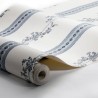 Borastapeter|Papel pintado flores bandas gris azulado|Papel Pintado