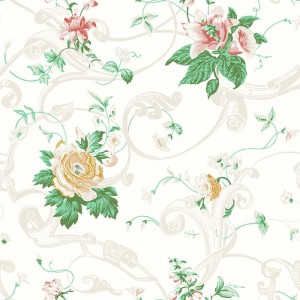 Papeldecor|Papier peint paysage africain style toile de Jouy avec effet textile|Papier Peint