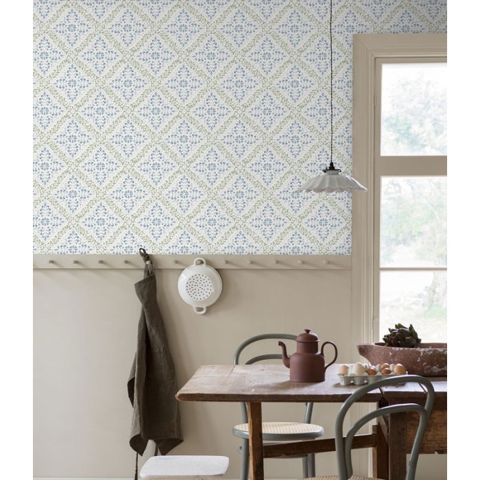 Borastapeter|Papel pintado rústico contemporáneo verde azul|Papel Pintado