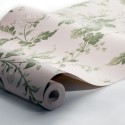 Borastapeter|Papier peint fleurs rose blanc vert crème|Papier Peint