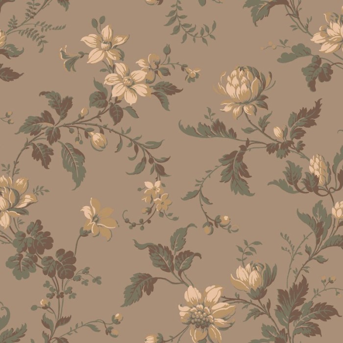 Borastapeter|Papel pintado floral clásico marrón elegante|Papel Pintado