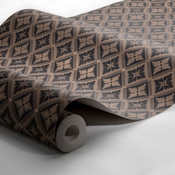 Borastapeter|Papel pintado flores estilizadas gris negro oro|Papel Pintado