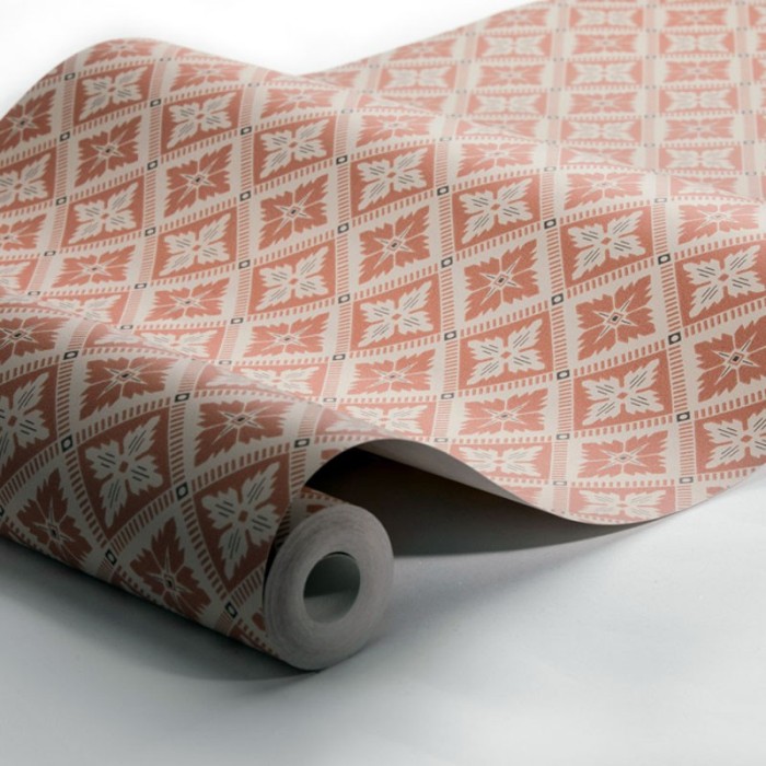 Borastapeter|Papel pintado floral detallado beige naranja|Papel Pintado