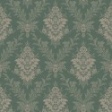 Borastapeter|Papel pintado damasco verde medallones gris claro|Papel Pintado